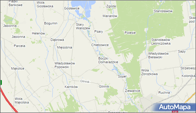 mapa Boczki Domaradzkie, Boczki Domaradzkie na mapie Targeo