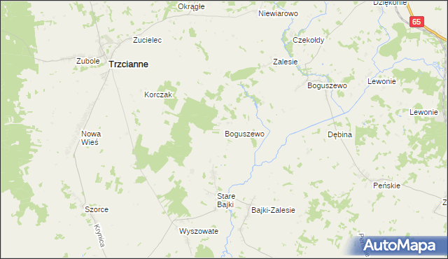 mapa Boguszewo gmina Trzcianne, Boguszewo gmina Trzcianne na mapie Targeo