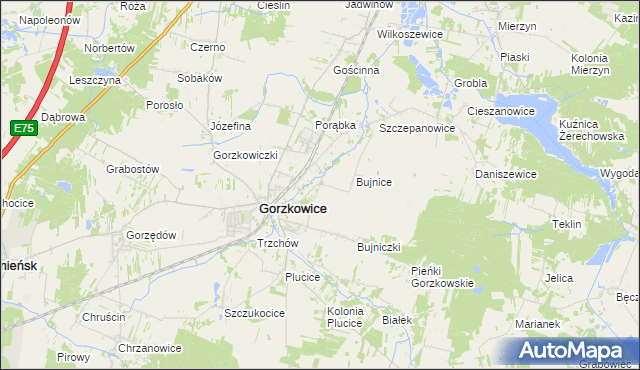 mapa Bujnice-Kolonia, Bujnice-Kolonia na mapie Targeo