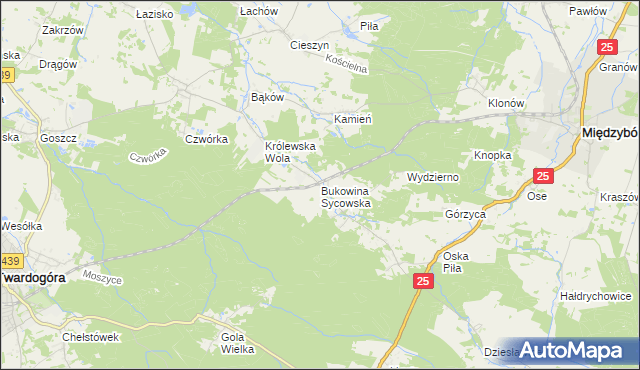 mapa Bukowina Sycowska, Bukowina Sycowska na mapie Targeo