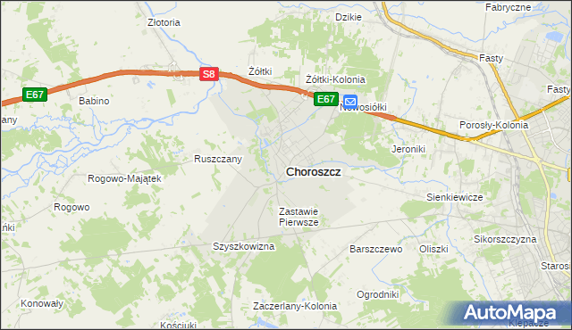 mapa Choroszcz, Choroszcz na mapie Targeo