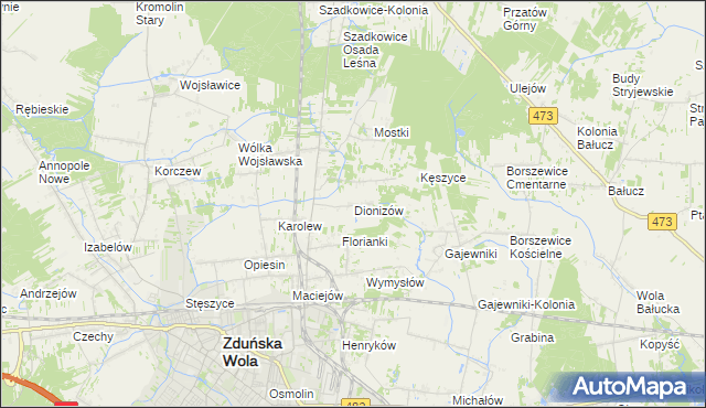 mapa Dionizów, Dionizów na mapie Targeo