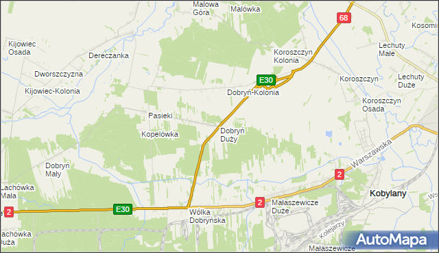 mapa Dobryń Duży, Dobryń Duży na mapie Targeo