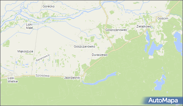 mapa Duraczewo, Duraczewo na mapie Targeo