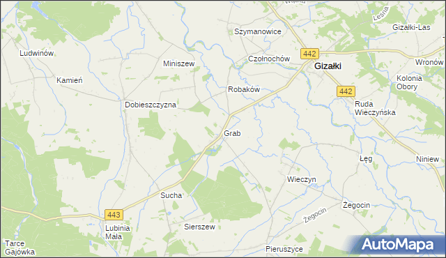 mapa Grab gmina Czermin, Grab gmina Czermin na mapie Targeo