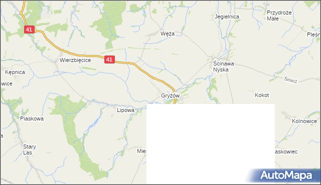 mapa Gryżów, Gryżów na mapie Targeo