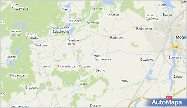 mapa Huta Padniewska, Huta Padniewska na mapie Targeo
