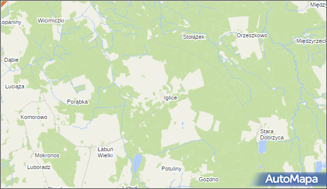 mapa Iglice, Iglice na mapie Targeo