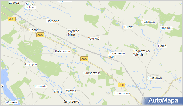 mapa Ignacewo gmina Kościan, Ignacewo gmina Kościan na mapie Targeo