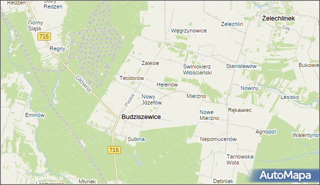 mapa Józefów Stary gmina Budziszewice, Józefów Stary gmina Budziszewice na mapie Targeo