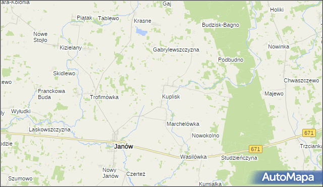 mapa Kuplisk, Kuplisk na mapie Targeo