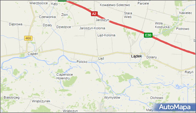 mapa Ląd, Ląd na mapie Targeo