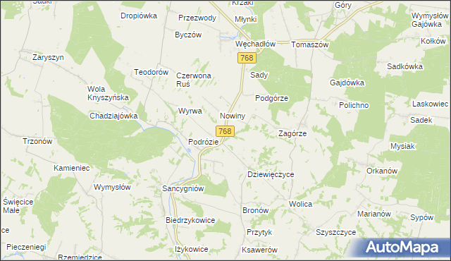 mapa Lipówka gmina Działoszyce, Lipówka gmina Działoszyce na mapie Targeo