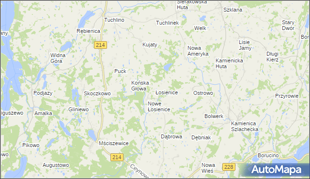 mapa Łosienice, Łosienice na mapie Targeo