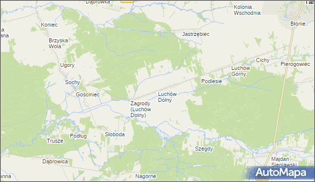 mapa Luchów Dolny, Luchów Dolny na mapie Targeo