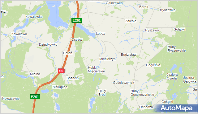 mapa Mięcierzyn, Mięcierzyn na mapie Targeo