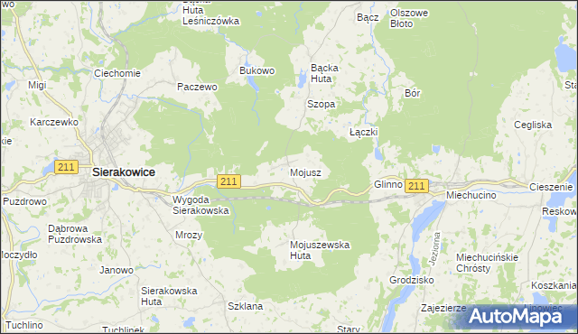 mapa Mojusz, Mojusz na mapie Targeo