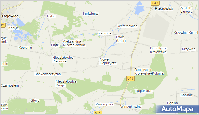 mapa Nowe Depułtycze, Nowe Depułtycze na mapie Targeo