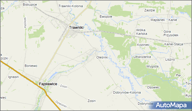 mapa Oleśniki, Oleśniki na mapie Targeo