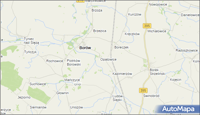 mapa Opatowice gmina Borów, Opatowice gmina Borów na mapie Targeo