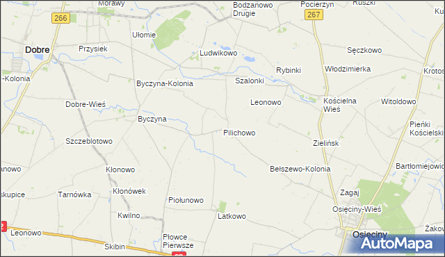 mapa Pilichowo gmina Osięciny, Pilichowo gmina Osięciny na mapie Targeo