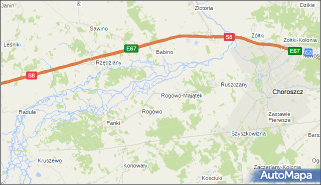 mapa Rogowo-Majątek, Rogowo-Majątek na mapie Targeo