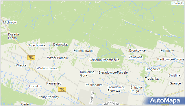 mapa Siekierno-Przedgrab, Siekierno-Przedgrab na mapie Targeo