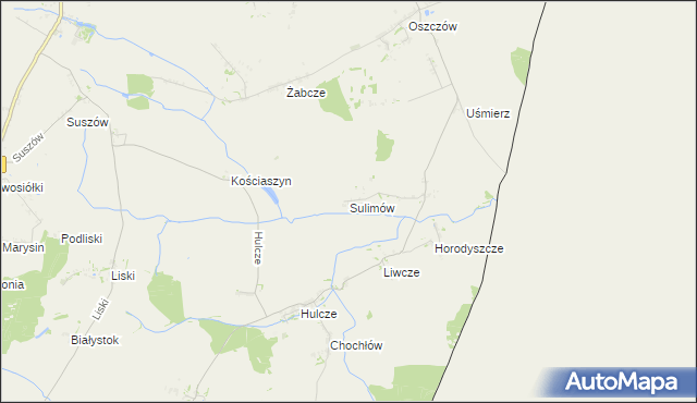 mapa Sulimów gmina Dołhobyczów, Sulimów gmina Dołhobyczów na mapie Targeo