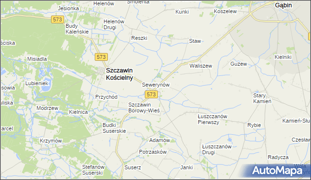 mapa Szczawin Borowy-Kolonia, Szczawin Borowy-Kolonia na mapie Targeo