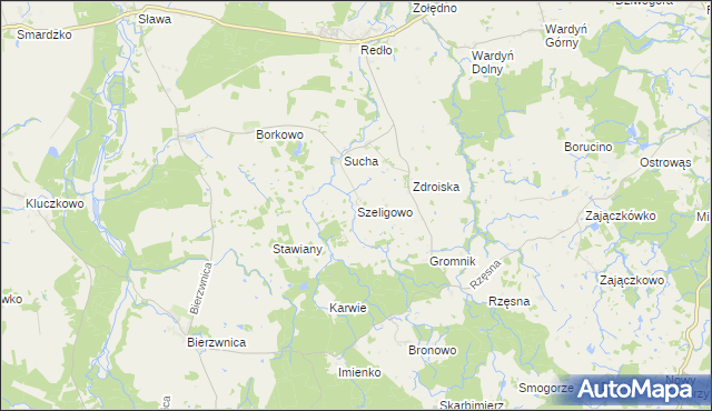 mapa Szeligowo, Szeligowo na mapie Targeo
