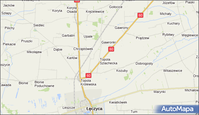mapa Topola Szlachecka, Topola Szlachecka na mapie Targeo
