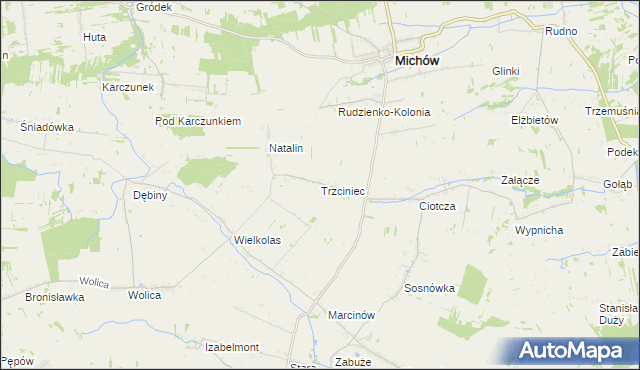 mapa Trzciniec gmina Michów, Trzciniec gmina Michów na mapie Targeo