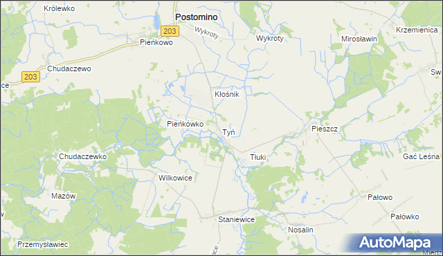 mapa Tyń, Tyń na mapie Targeo