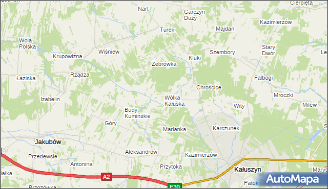 mapa Wólka Kałuska, Wólka Kałuska na mapie Targeo