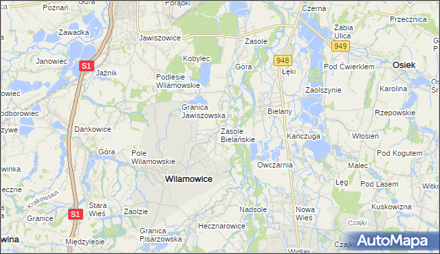 mapa Zasole Bielańskie, Zasole Bielańskie na mapie Targeo