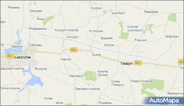 mapa Żulice, Żulice na mapie Targeo