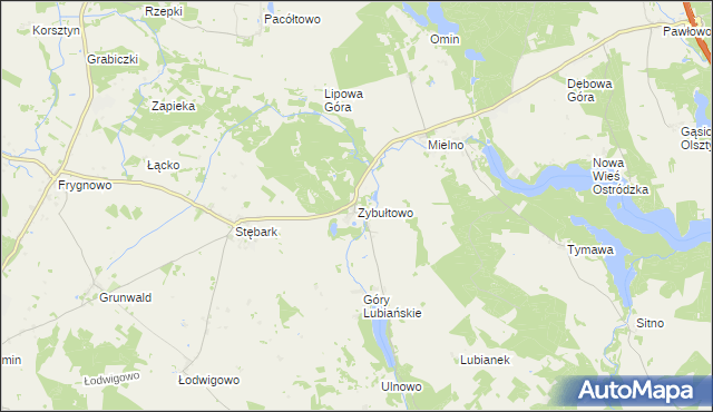 mapa Zybułtowo, Zybułtowo na mapie Targeo