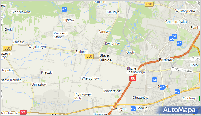 mapa Babice Nowe, Babice Nowe na mapie Targeo