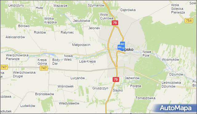 mapa Babilon gmina Lipsko, Babilon gmina Lipsko na mapie Targeo