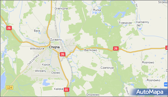 mapa Barnkowo, Barnkowo na mapie Targeo