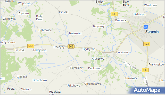 mapa Będzymin, Będzymin na mapie Targeo