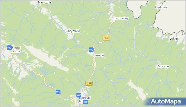 mapa Bereżki, Bereżki na mapie Targeo