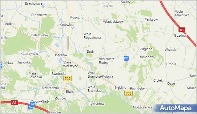 mapa Besiekierz Rudny, Besiekierz Rudny na mapie Targeo