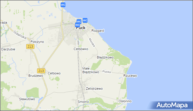 mapa Błądzikowo, Błądzikowo na mapie Targeo