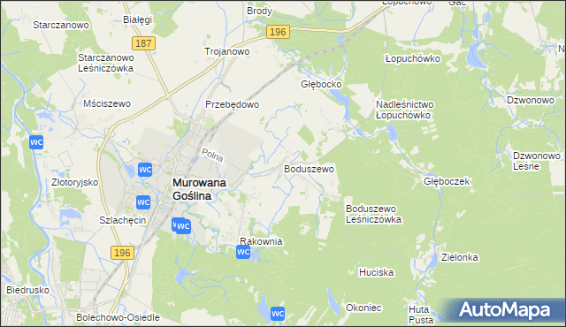 mapa Boduszewo, Boduszewo na mapie Targeo