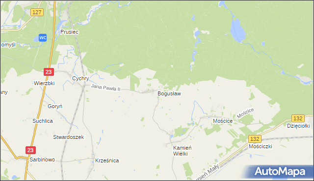 mapa Bogusław gmina Dębno, Bogusław gmina Dębno na mapie Targeo