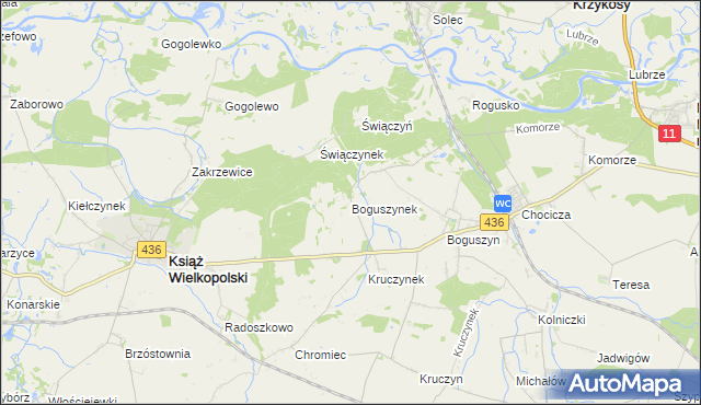 mapa Boguszynek, Boguszynek na mapie Targeo