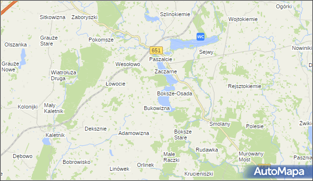 mapa Boksze-Osada, Boksze-Osada na mapie Targeo