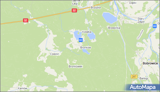 mapa Bronków, Bronków na mapie Targeo