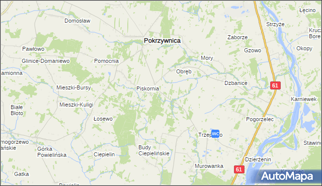 mapa Budy Obrębskie, Budy Obrębskie na mapie Targeo